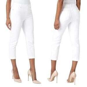NWT Liverpool Chloe Rolled Cuff Pull-On Crop Jeans in Bright White
